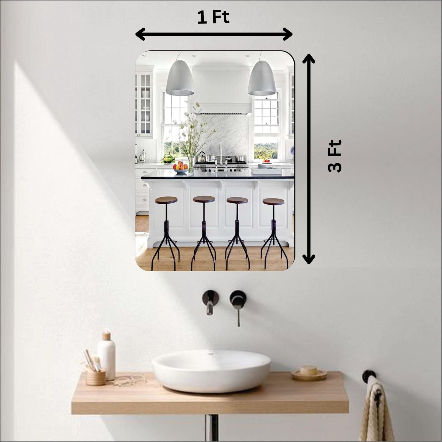 BIG Sized Acrylic Mirror (Pack of 2) Rectangular Shape Mirror.