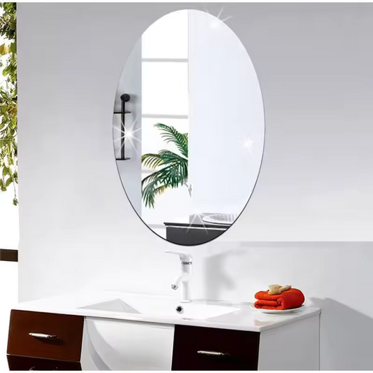 BIG STICKER MIRROR OVAL ACRYLIC HIGH-DEFINITION TOUGH WALL STICKER HOME BEDROOM BATHROOM SELF-ADHESIVE MIRROR