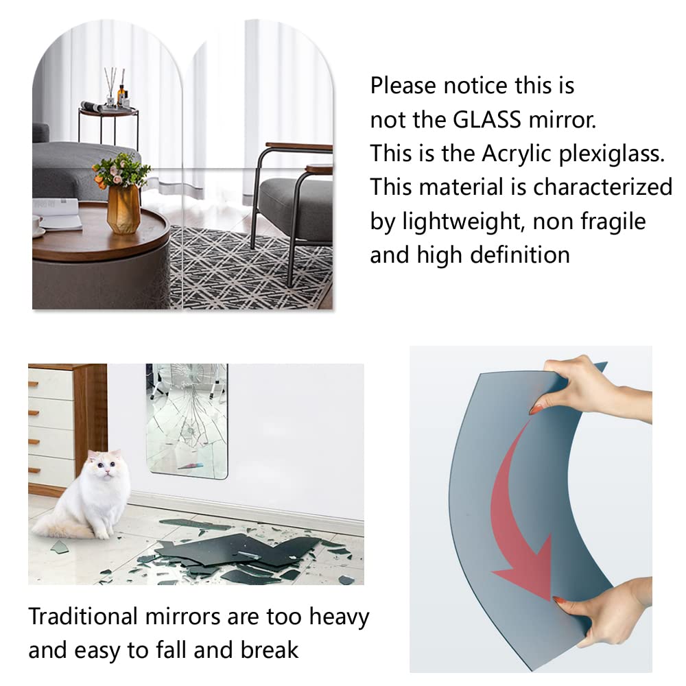BIG Sized Acrylic Mirror (Pack of 2) Rectangular Shape Mirror.